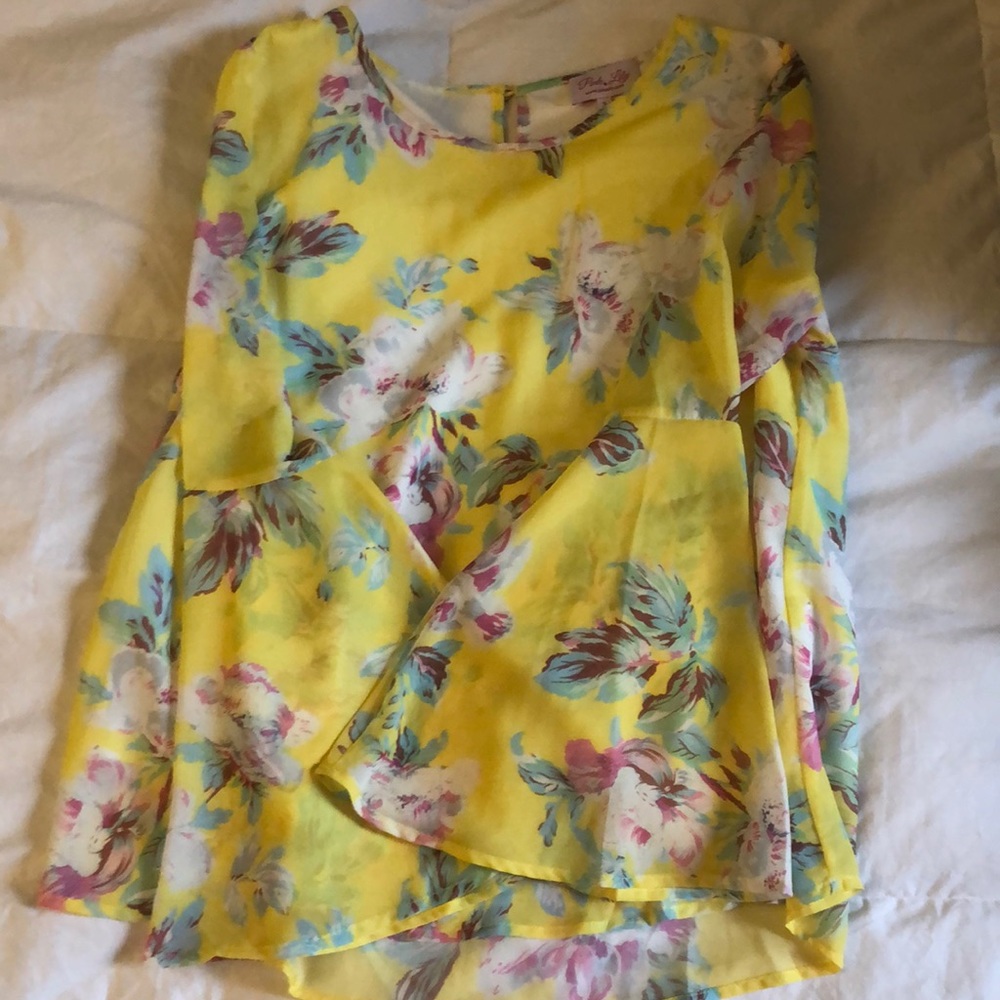 Pink lily blouse